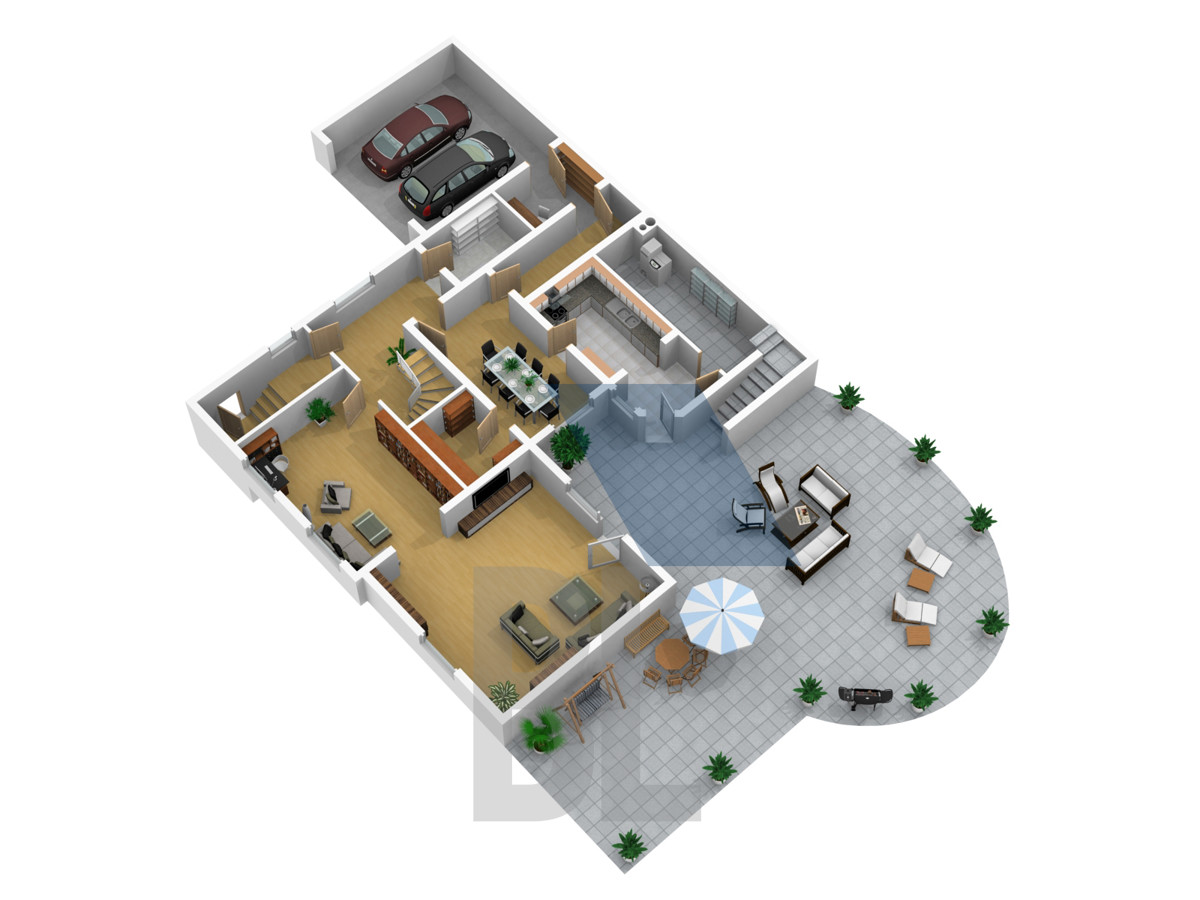 3D Erdgeschoss plus Terrasse